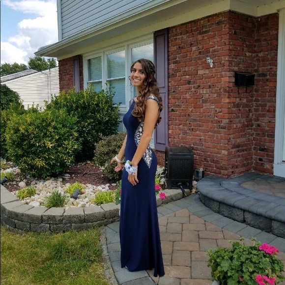 Dresses & Skirts - Navy prom gown!!